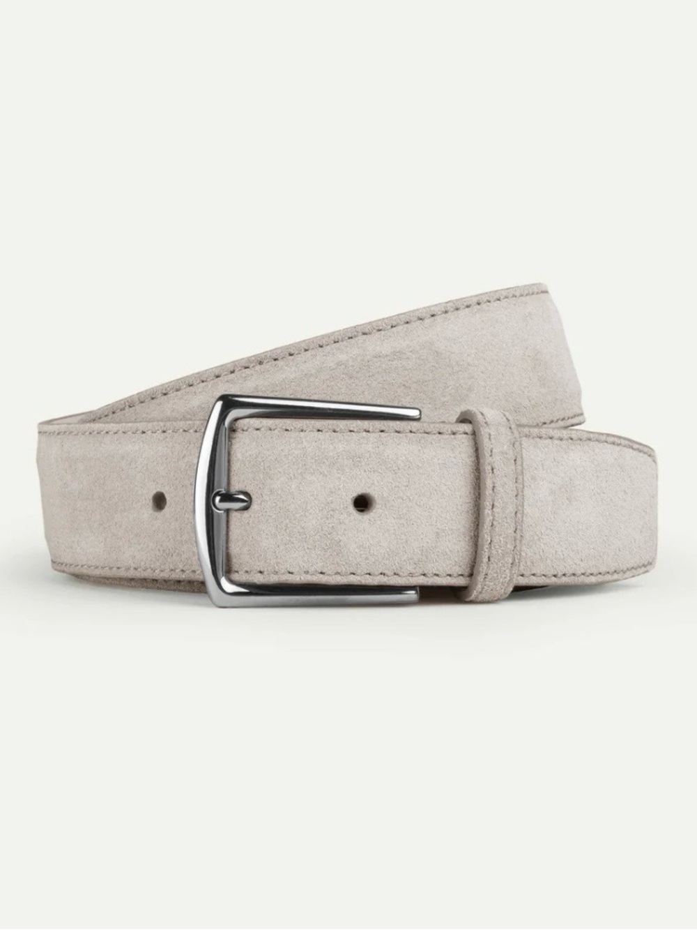 Aurélien Suede Men’s Grey Leather Belt One Size Adjustable Luxury Italy NWT